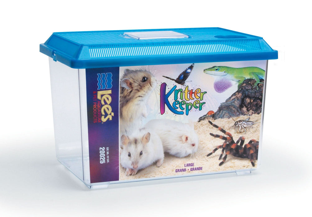 Lee's Aquarium & Pet Products Rectangle Kritter Keeper with Lid Label Assorted 3gal LG