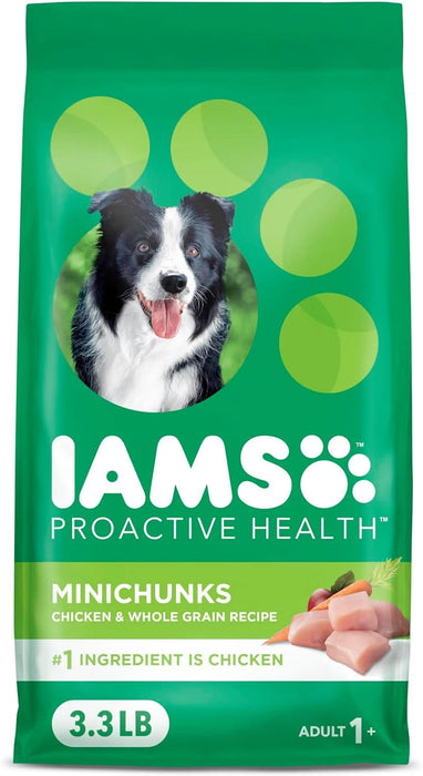 IAMS Minichunks Small Kibble High Protein Adult Dry Dog Food Real Chicken 3.3lb