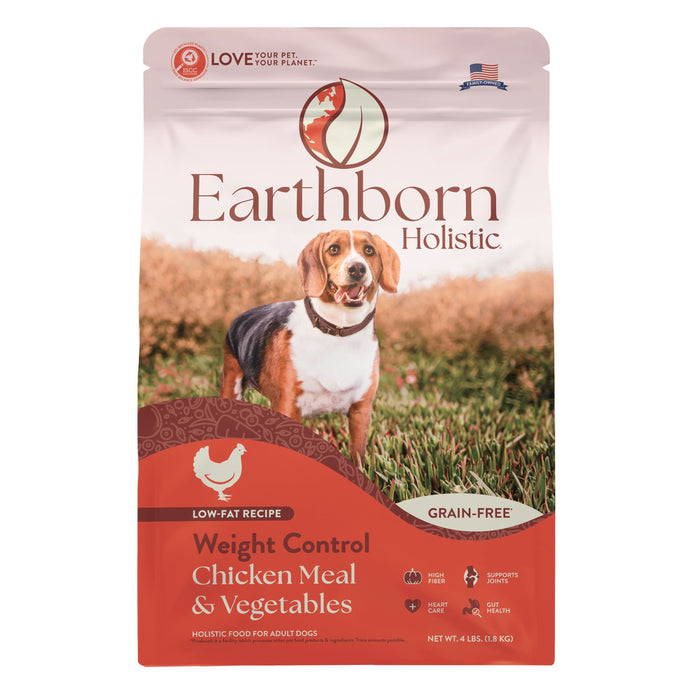 Earthborn Holistic Weight Control Grain-Free Dry Dog Food Chicken Meal & Vegetables 4lb