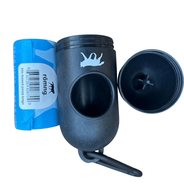 Rōmng bio-based dog poop bags + bamboo dispenser