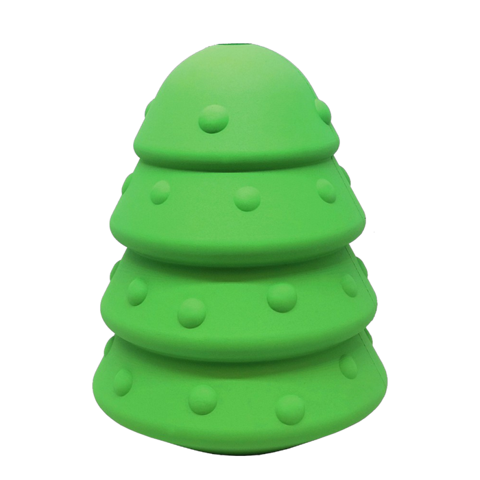 Mutts Kiclk Butt Christmas Tree eDispenser Durable Rubber Chew Toy & Treat Dispenser