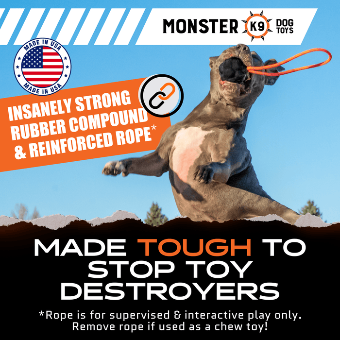Monster K9 Dog Toys Rumble Rope Ball