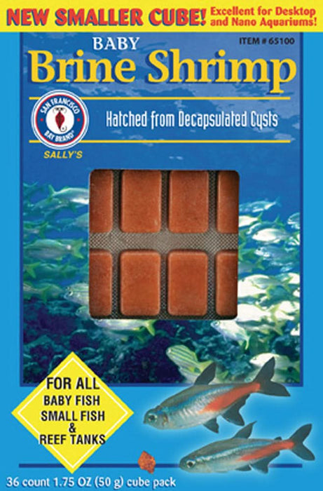 San Francisco Bay Brand Baby Brine Shrimp Frozen Fish Food 1.75 oz 36 Count