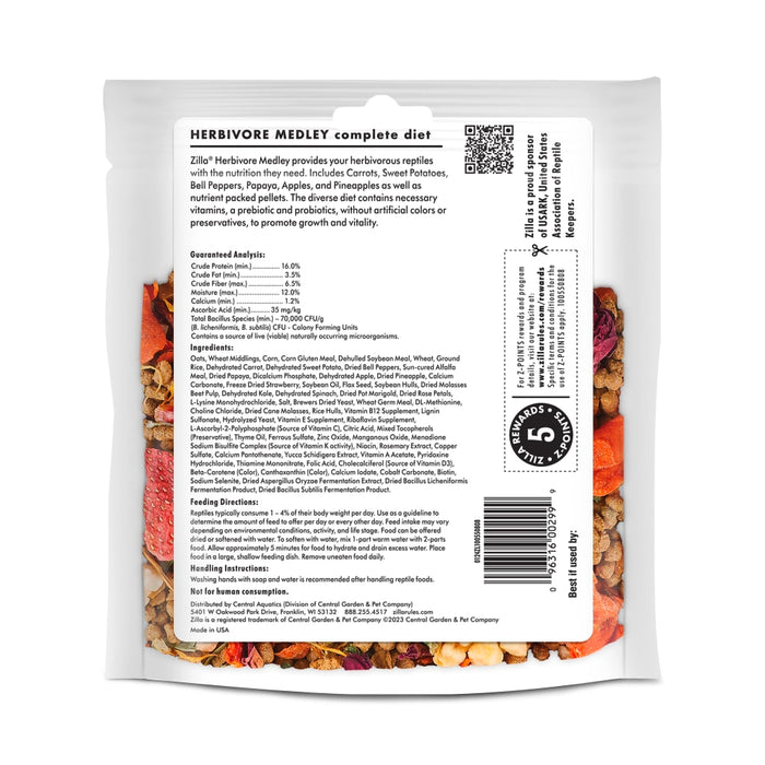 Zilla Medley Diet Herbivore Mix 4 ounces