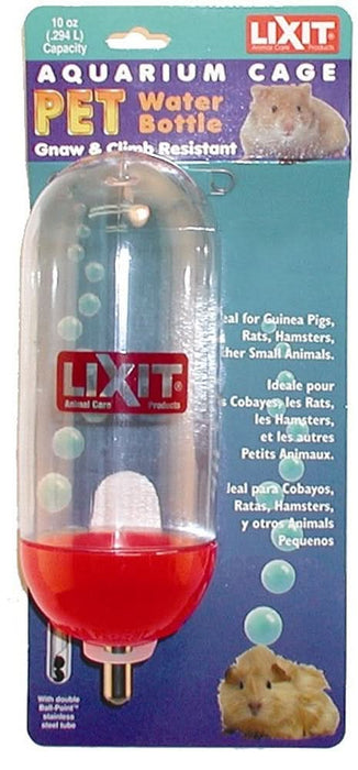 Lixit Aquarium Cage Bottle for Small Animals Clear, Blue 10 Ounces