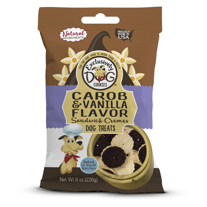 Exclusively Pet Carob and Vanilla Flavor Sandwich Cremes Dog Treats 8 oz