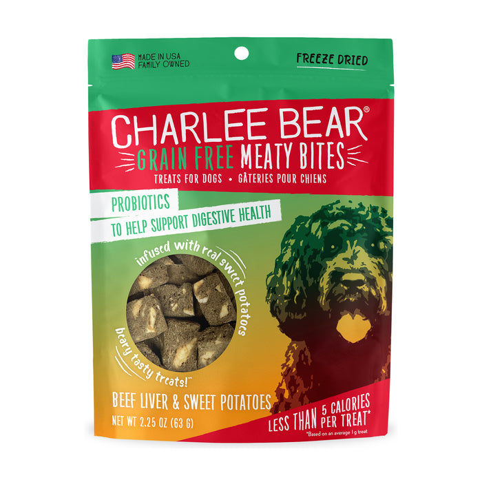 Charlee Bear Meaty Bites Dog Treats Beef liver w/Sweet Potatoes 2.25oz - Image 2