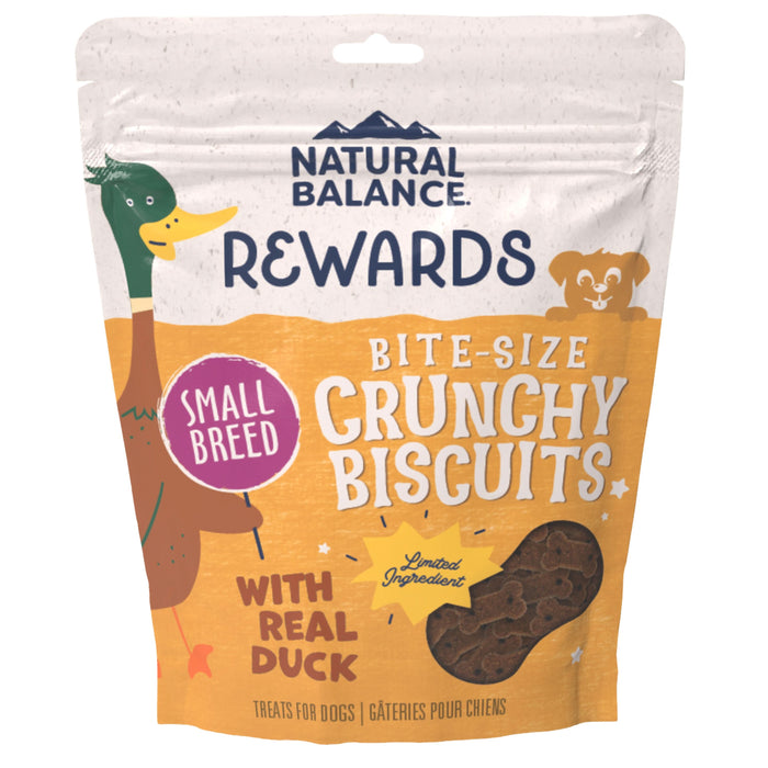 Natural Balance Pet Foods Rewards Bite-Size Crunchy Biscuits Small Breed Dog Treats Duck 8oz