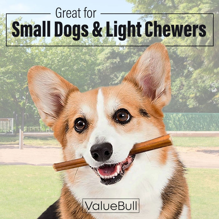Value Pet Supplies ValueBull Bully Sticks for Small Dogs, Thin 6 Inch, 25 Count