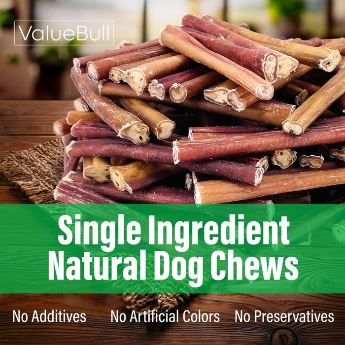 Value Pet Supplies ValueBull Bully Sticks for Large Dogs, Super Jumbo 6 Inch, 25 Count
