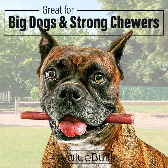 Value Pet Supplies ValueBull Bully Sticks for Large Dogs, Thick 6 Inch, 25 Count