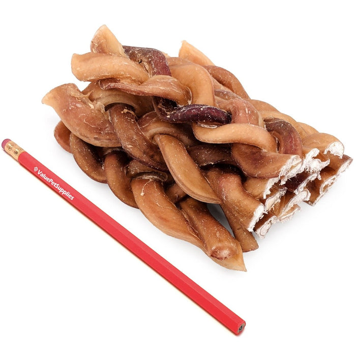Value Pet Supplies ValueBull Braided Bully Sticks for Large Dogs, Thick 6 Inch, 25 Count