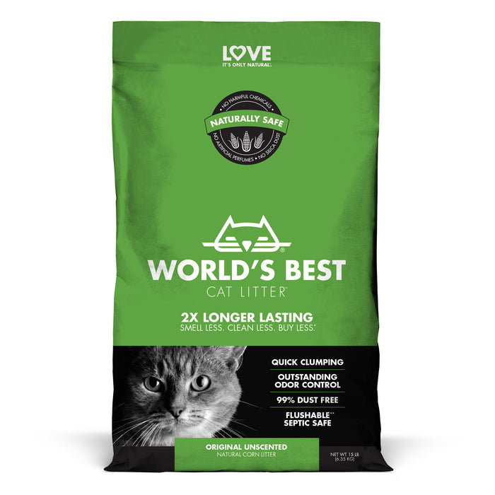 World's Best Cat Litter Original Unscented Cat Litter 15lb