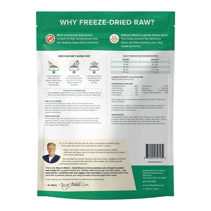 Dr. Marty Nature's Blend Small Breed Freeze Dried Raw Dog Food