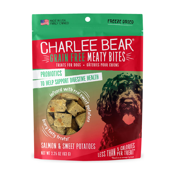 Charlee Bear Meaty Bites Dog Treats Salmon w/Sweet Potatoes 2.25oz - Image 2