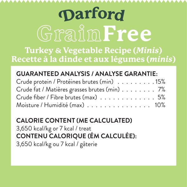 Darford Grain Free Dog Biscuits Turkey Recipe Mini 12 oz