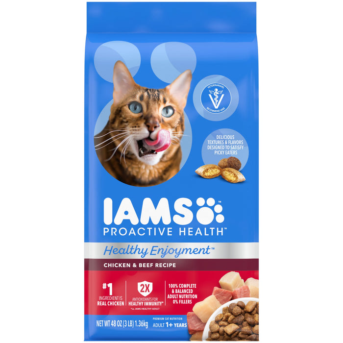 IAMS ProActive Health Healthy Enjoyment Dry Cat Food Chicken & Beef 3lb