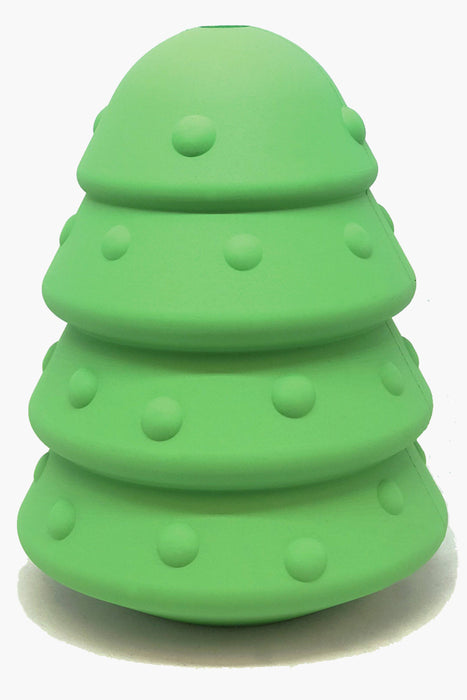 Mutts Kiclk Butt Christmas Tree eDispenser Durable Rubber Chew Toy & Treat Dispenser
