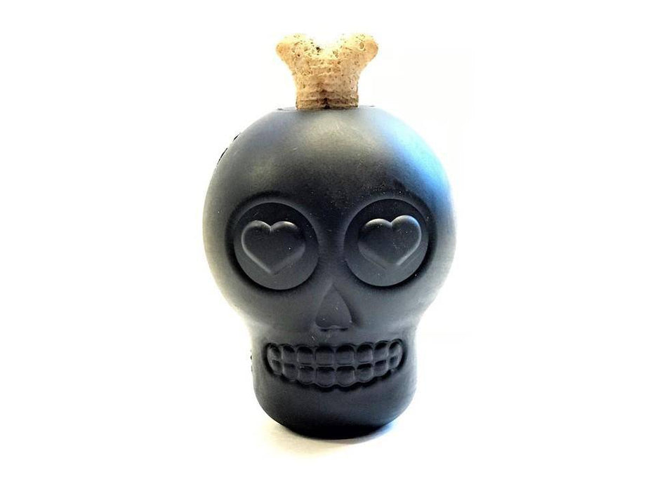 Mutts Kick ButtMagnum Sugar Skull eDispenser Ultra-Durable Chew Toy & Treat Dispenser - Black