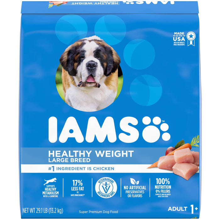 IAMS Healthy Weight Control Large Breed Adult Dry Dog Food Real Chicken 29.1lb