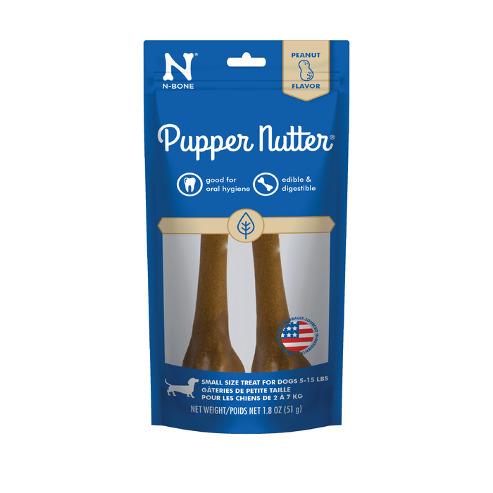 N-Bone Pupper Nutter Dental Chew Bone Peanut SM 2 pk