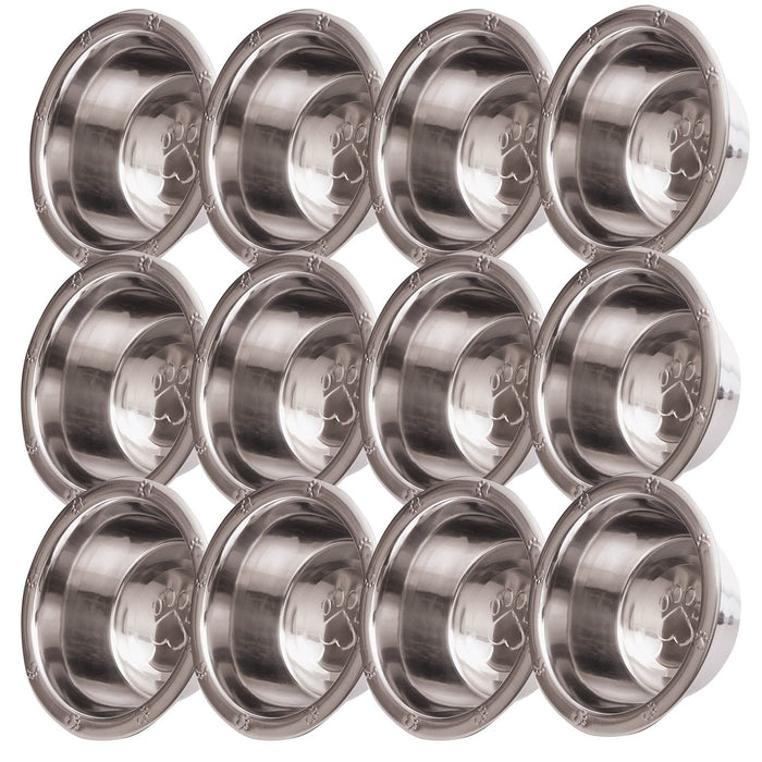 Jeffers Stainless Steel Embossed Wide-Lip Food & Water Pet Bowls