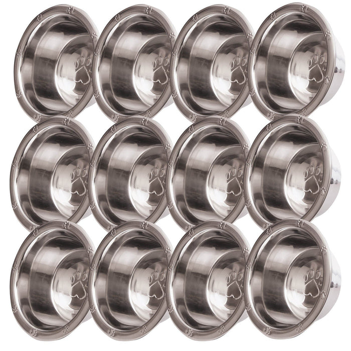 Jeffers Stainless Steel Embossed Wide-Lip Food & Water Pet Bowls