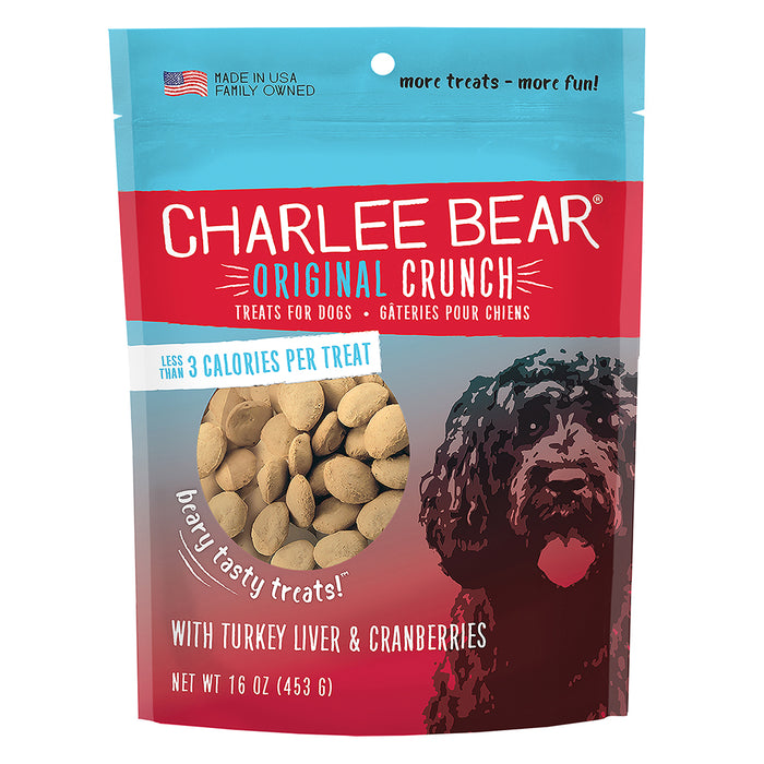 Charlee Bear Original Crunch Dog Treats Turkey Liver & Cranberries 16oz - Image 2
