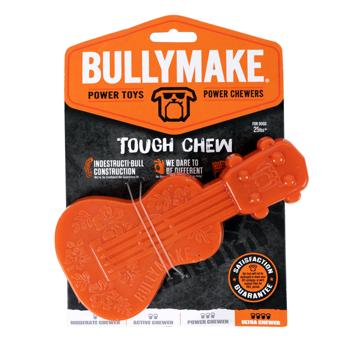BullyMake Toss n' Treat Flavored Dog Chew Toy Ukelele Peanut Butter One Size