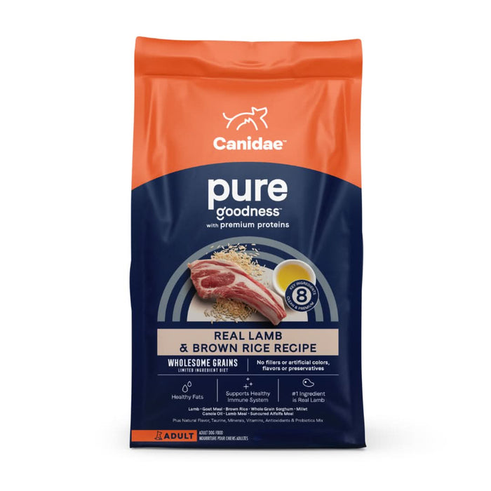 CANIDAE PURE Goodness w/Wholesome Grains Dry Dog Food Lamb & Brown Rice 22lb