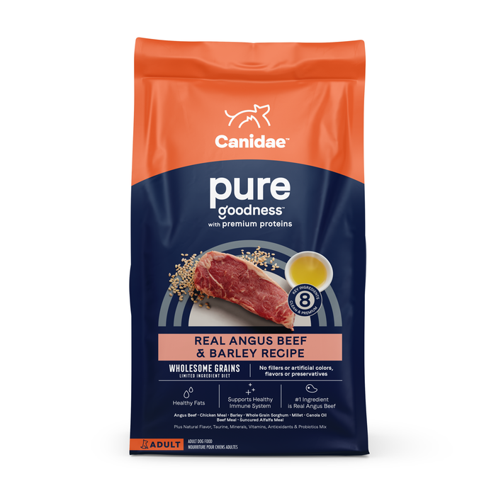 CANIDAE PURE Goodness w/Wholesome Grains Dry Dog Food Beef & Barley 22lb