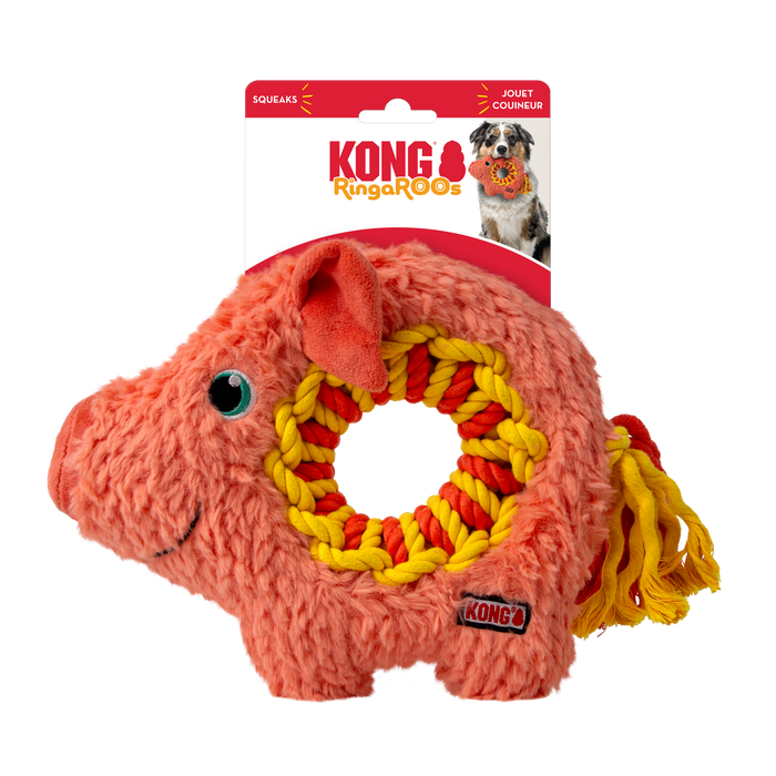 KONG Ringaroos Dog Toy Pig MD - Image 2