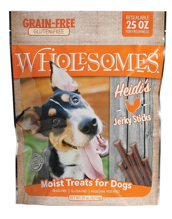 Wholesomes Heidi's Chicken Grain Free Jerky Sticks Moist Dog Treats 25 oz