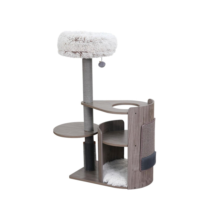 PetPals Cullen Mid-Century Modern Cat Tree Brown & Cream 40in