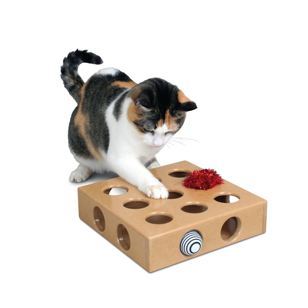 SmartCat Peek-and-Play Box w/2 Toys Cat Toy — AnimalWiz.com