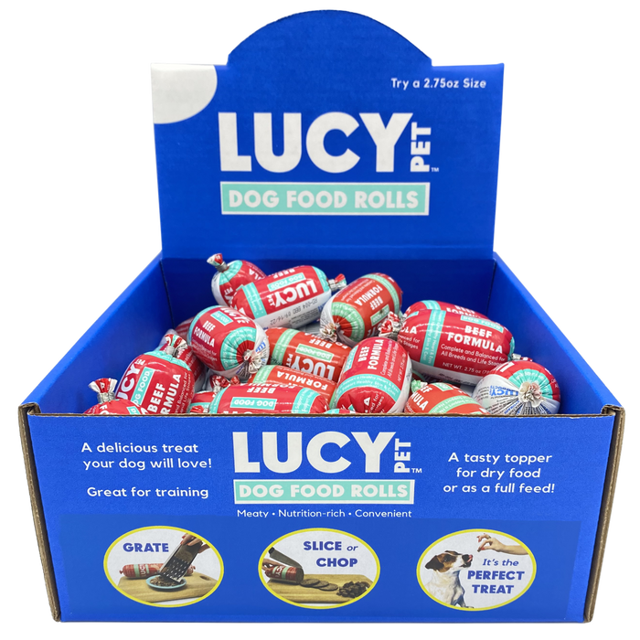Lucy Pet Products Dog Food Roll Beef Display 2.75oz 36ct (Pack of 36)