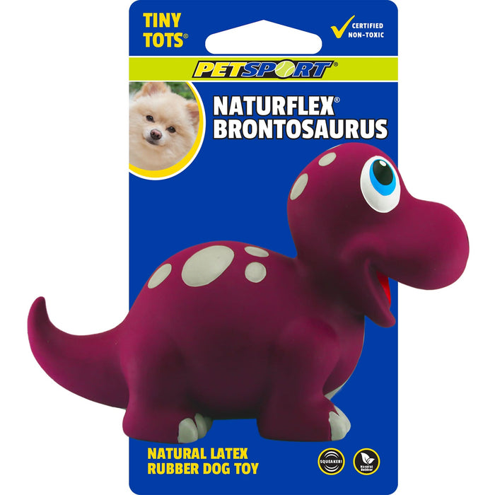 Petsport USA NaturFlex Dinosaur Latex Dog Toy Brontosaurus 4in Tiny Tot