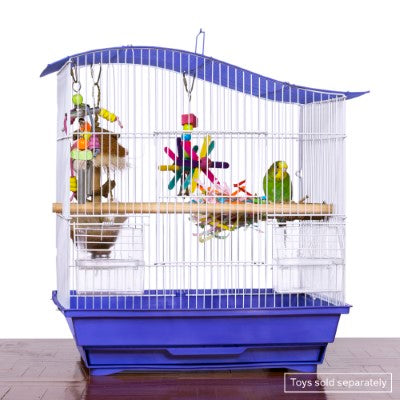 Prevue Pet Products Soho Wave Top Roof Cockatiel Cage, Blue & White