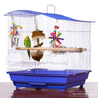 Prevue Pet Products Soho Wave Top Roof Cockatiel Cage, Blue & White