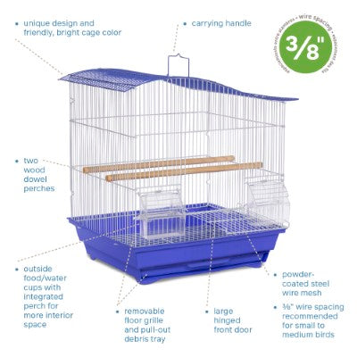 Prevue Pet Products Soho Wave Top Roof Cockatiel Cage, Blue & White