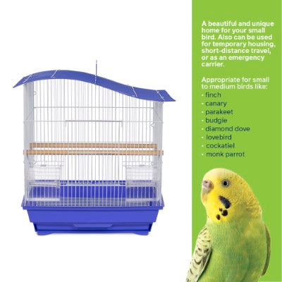 Prevue Pet Products Soho Wave Top Roof Cockatiel Cage, Blue & White