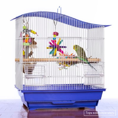 Prevue Pet Products Soho Wave Top Roof Cockatiel Cage, Blue & White
