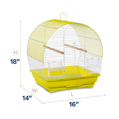 Prevue Pet Products Soho Dometop Roof Cockatiel Cage, Chartreuse & White
