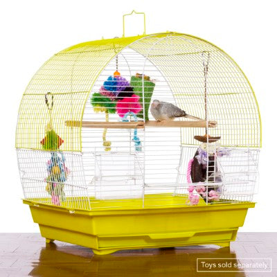 Prevue Pet Products Soho Dometop Roof Cockatiel Cage, Chartreuse & White
