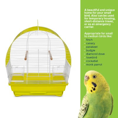 Prevue Pet Products Soho Dometop Roof Cockatiel Cage, Chartreuse & White