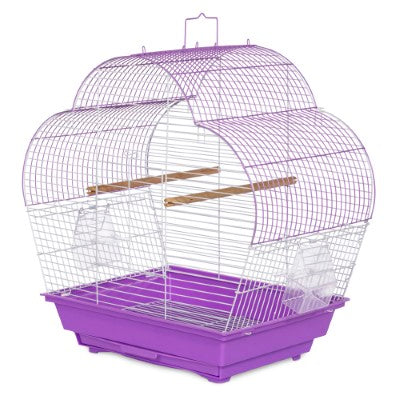 Prevue Pet Products Palm Beach Scallop Roof Budgie Cage, Purple & White