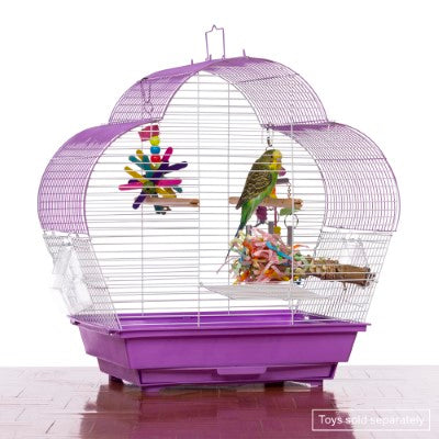 Prevue Pet Products Palm Beach Scallop Roof Budgie Cage, Purple & White