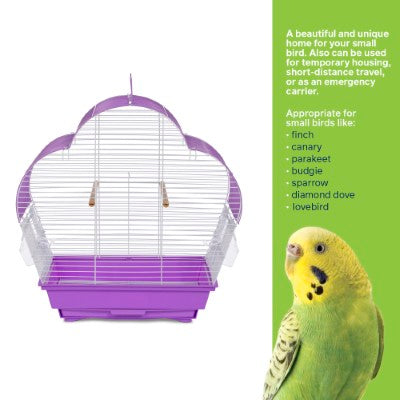 Prevue Pet Products Palm Beach Scallop Roof Budgie Cage, Purple & White