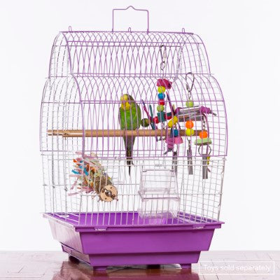 Prevue Pet Products Palm Beach Scallop Roof Budgie Cage, Purple & White