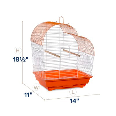 Prevue Pet Products Palm Beach Waterfall Roof Budgie Cage, Orange & White